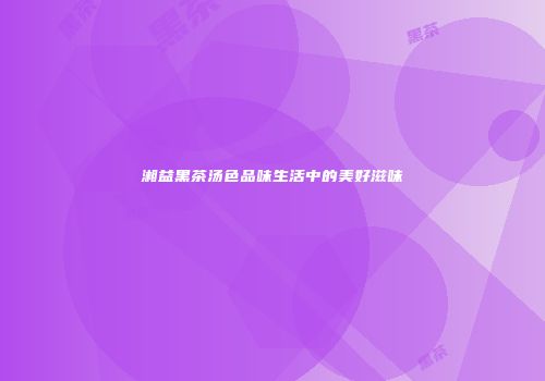 湘益黑茶汤色品味生活中的美好滋味