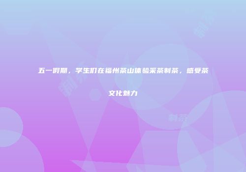 五一假期，学生们在福州茶山体验采茶制茶，感受茶文化魅力