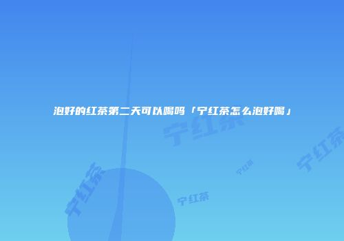 泡好的红茶第二天可以喝吗「宁红茶怎么泡好喝」