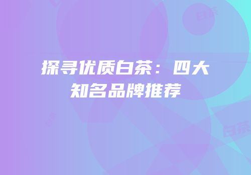探寻优质白茶：四大知名品牌推荐