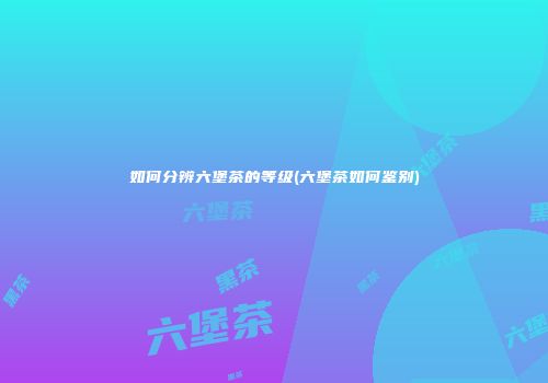 如何分辨六堡茶的等级(六堡茶如何鉴别)