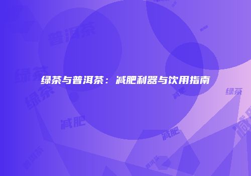 绿茶与普洱茶：减肥利器与饮用指南
