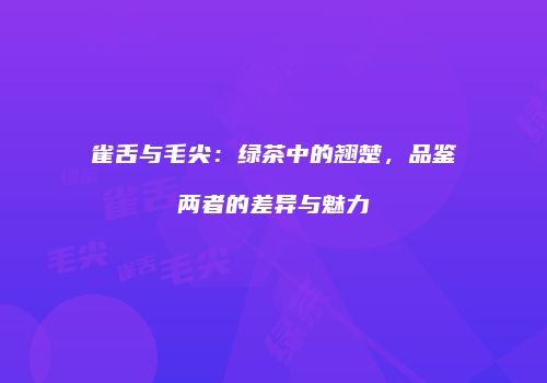 雀舌与毛尖：绿茶中的翘楚，品鉴两者的差异与魅力