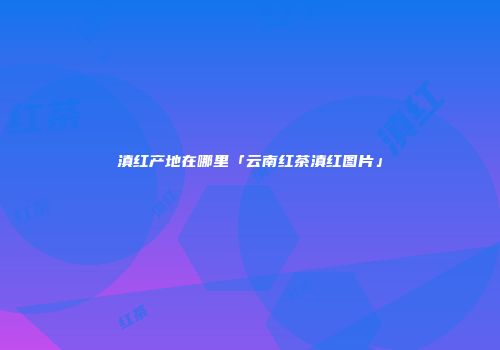 滇红产地在哪里「云南红茶滇红图片」