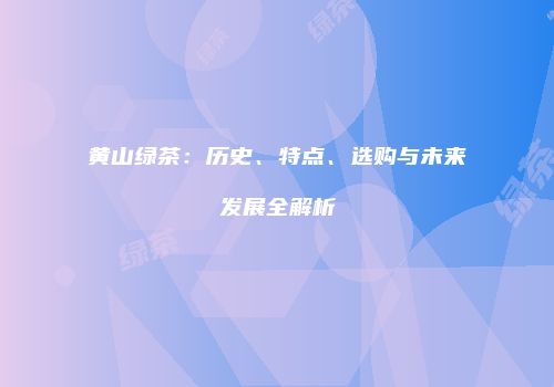 黄山绿茶：历史、特点、选购与未来发展全解析