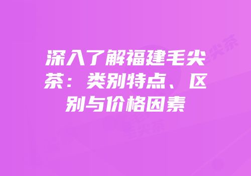 深入了解福建毛尖茶：类别特点、区别与价格因素