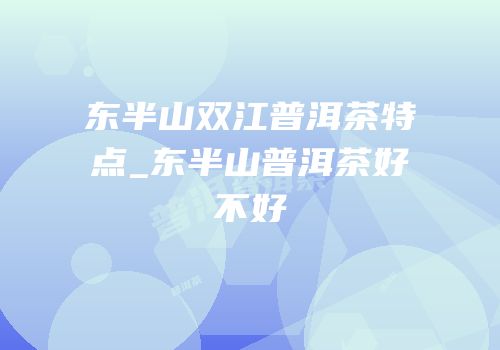 东半山双江普洱茶特点_东半山普洱茶好不好