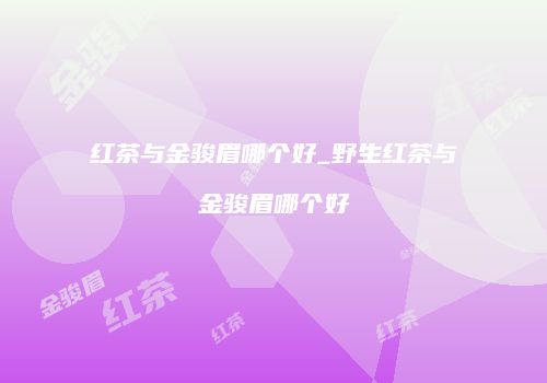 红茶与金骏眉哪个好_野生红茶与金骏眉哪个好