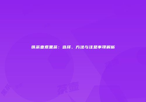 铁茶壶煮黑茶：选择、方法与注意事项解析