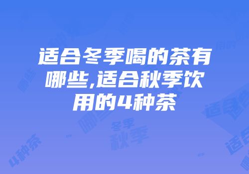 适合冬季喝的茶有哪些,适合秋季饮用的4种茶