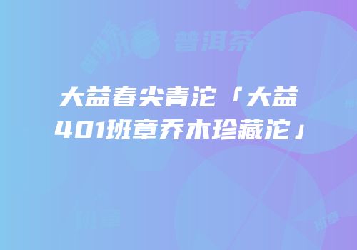 大益春尖青沱「大益401班章乔木珍藏沱」