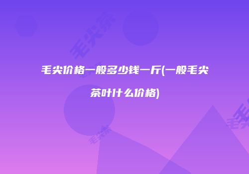 毛尖价格一般多少钱一斤(一般毛尖茶叶什么价格)