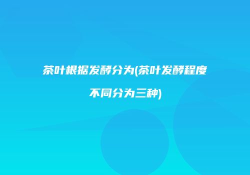 茶叶根据发酵分为(茶叶发酵程度不同分为三种)