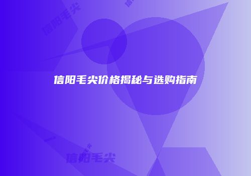 信阳毛尖价格揭秘与选购指南