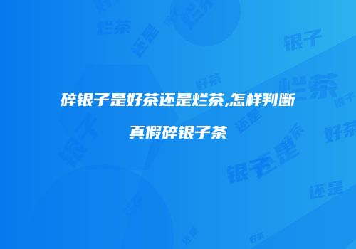 碎银子是好茶还是烂茶,怎样判断真假碎银子茶