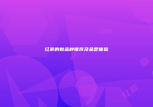 红茶的新品种推荐及品尝体验