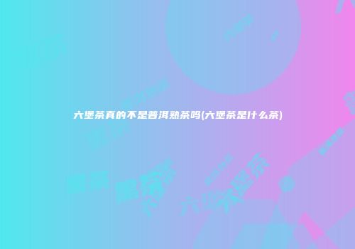 六堡茶真的不是普洱熟茶吗(六堡茶是什么茶)