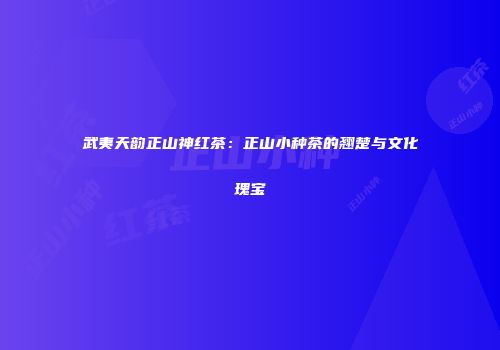 武夷天韵正山神红茶：正山小种茶的翘楚与文化瑰宝