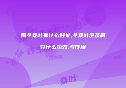 喝冬桑叶有什么好处,冬桑叶泡茶喝有什么功效,与作用