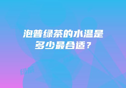 泡普绿茶的水温是多少最合适？