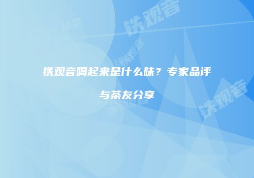 铁观音喝起来是什么味？专家品评与茶友分享