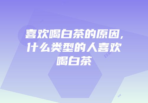 喜欢喝白茶的原因,什么类型的人喜欢喝白茶