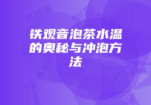 铁观音泡茶水温的奥秘与冲泡方法