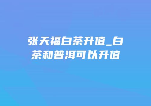 张天福白茶升值_白茶和普洱可以升值