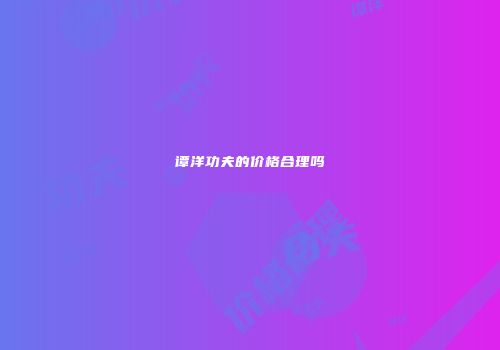 谭洋功夫的价格合理吗