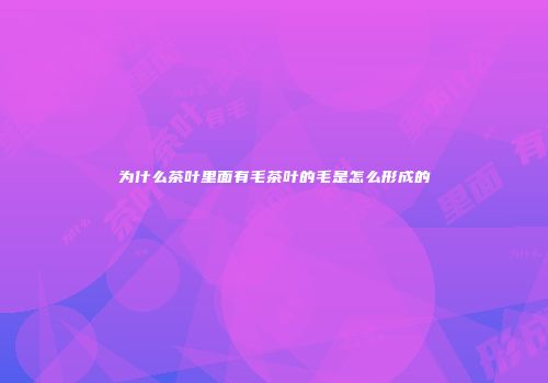 为什么茶叶里面有毛茶叶的毛是怎么形成的
