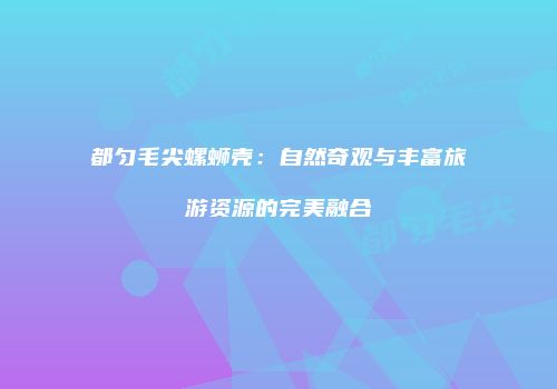 都匀毛尖螺蛳壳：自然奇观与丰富旅游资源的完美融合