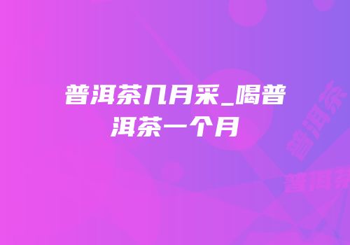 普洱茶几月采_喝普洱茶一个月
