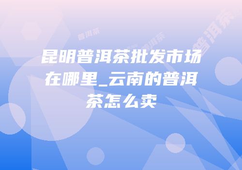 昆明普洱茶批发市场在哪里_云南的普洱茶怎么卖