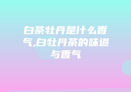 白茶牡丹是什么香气,白牡丹茶的味道与香气