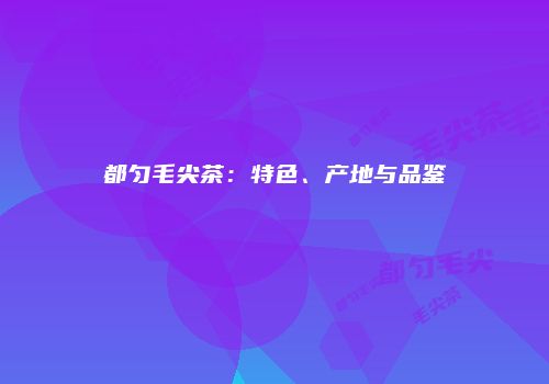 都匀毛尖茶：特色、产地与品鉴