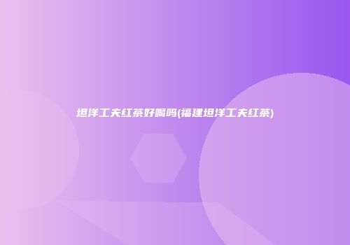 坦洋工夫红茶好喝吗(福建坦洋工夫红茶)