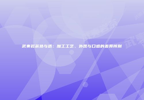 武夷岩茶熟与透：加工工艺、外观与口感的差异辨别