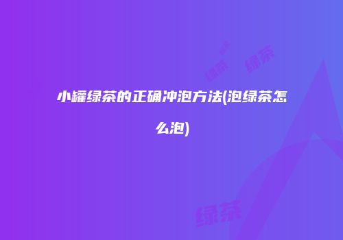 小罐绿茶的正确冲泡方法(泡绿茶怎么泡)