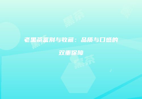 老黑茶鉴别与收藏：品质与口感的双重保障