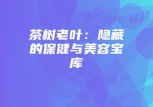 茶树老叶：隐藏的保健与美容宝库