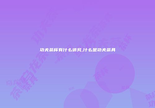 功夫茶杯有什么讲究,什么是功夫茶具