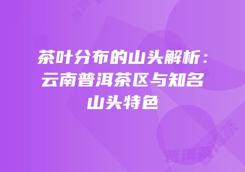 茶叶分布的山头解析：云南普洱茶区与知名山头特色