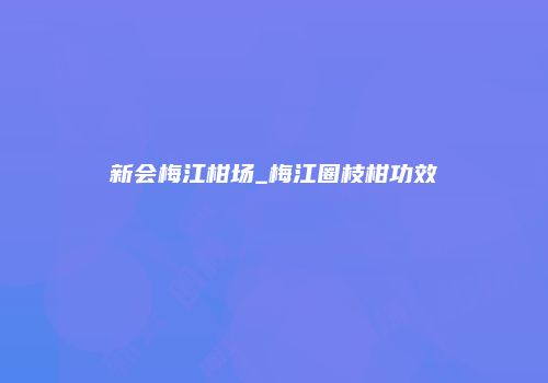 新会梅江柑场_梅江圈枝柑功效