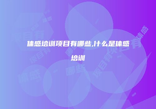 体感培训项目有哪些,什么是体感培训