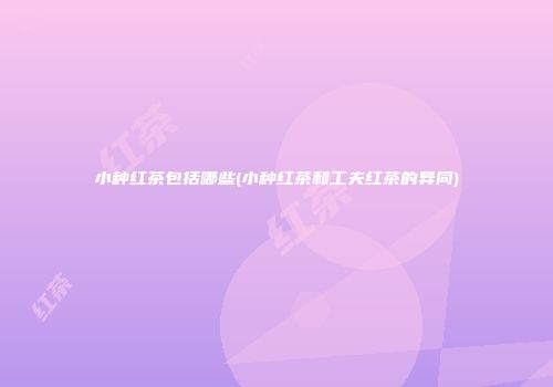 小种红茶包括哪些(小种红茶和工夫红茶的异同)