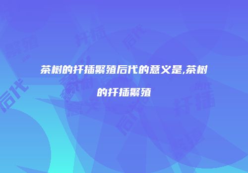 茶树的扦插繁殖后代的意义是,茶树的扦插繁殖