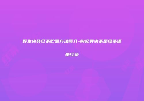 野生尖砖红茶贮藏方法简介-枸杞芽尖茶是绿茶还是红茶