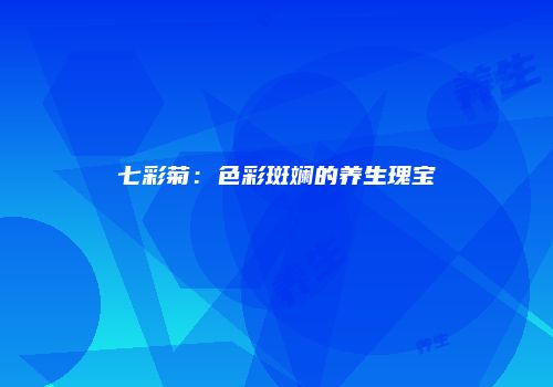 七彩菊：色彩斑斓的养生瑰宝