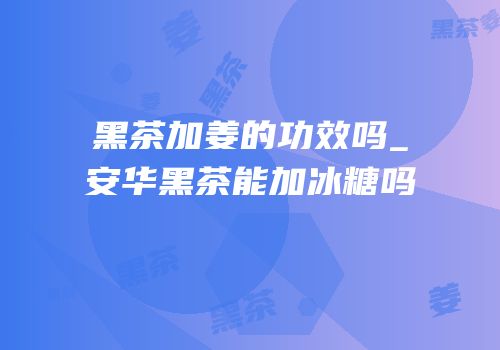 黑茶加姜的功效吗_安华黑茶能加冰糖吗