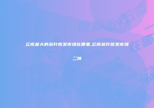 云南最大的茶叶批发市场在哪里,云南茶叶批发市场二吨